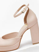 Γόβες με μπαρέτα και φιάπα TFP - Nude - thefashionproject.gr - TFP