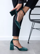 Γόβες με μπαρέτα velvet TFP - Κυπαρισσί - thefashionproject.gr - TFP