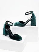 Γόβες με μπαρέτα velvet TFP - Κυπαρισσί - thefashionproject.gr - TFP