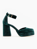 Γόβες με μπαρέτα velvet TFP - Κυπαρισσί - thefashionproject.gr - TFP