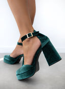 Γόβες με μπαρέτα velvet TFP - Κυπαρισσί - thefashionproject.gr - TFP