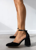 Γόβες με μπαρέτα velvet TFP - Μαύρο - thefashionproject.gr - TFP