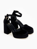 Γόβες με μπαρέτα velvet TFP - Μαύρο - thefashionproject.gr - TFP