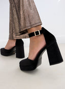 Γόβες με μπαρέτα velvet TFP - Μαύρο - thefashionproject.gr - TFP