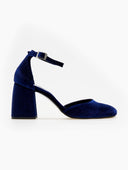 Γόβες με μπαρέτα velvet TFP - Μπλε - thefashionproject.gr - TFP