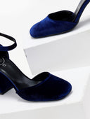 Γόβες με μπαρέτα velvet TFP - Μπλε - thefashionproject.gr - TFP
