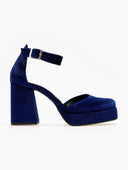 Γόβες με μπαρέτα velvet TFP - Μπλε - thefashionproject.gr - TFP