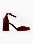 Γόβες με μπαρέτα velvet TFP - Μπορντό - thefashionproject.gr - TFP