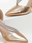 Γόβες με στρας μυτερές - Χαλκός - thefashionproject.gr - The Fashion Project