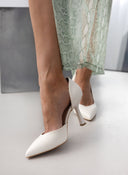 Γόβες μυτερές με άνοιγμα TFP - Λευκό - thefashionproject.gr - TFP