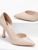 Γόβες μυτερές με άνοιγμα TFP - Nude - thefashionproject.gr - TFP