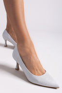 Γόβες μυτερές με glitter ERYNN - Ασημί - thefashionproject.gr - ERYNN
