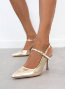 Γόβες μυτερές με λουράκι MARIAMARE - Χρυσό - thefashionproject.gr - MARIAMARE