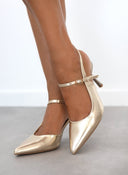 Γόβες μυτερές με λουράκι MARIAMARE - Χρυσό - thefashionproject.gr - MARIAMARE