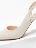 Γόβες μυτερές με λουράκι - Μπεζ - thefashionproject.gr - CM Paris