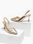 Γόβες μυτερές με λουράκι - Χρυσό - thefashionproject.gr - CM Paris
