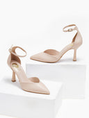 Γόβες μυτερές με μπαρέτα TFP - Nude - thefashionproject.gr - TFP