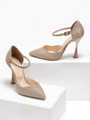 Γόβες μυτερές με στρας μπαρέτα TFP - Nude - thefashionproject.gr - TFP