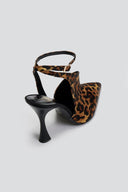 Γόβες μυτερές σατεν με μπαρέτα TFP - Leopard - thefashionproject.gr - TFP