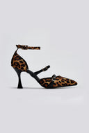 Γόβες μυτερές σατέν με print TFP - Leopard - thefashionproject.gr - TFP