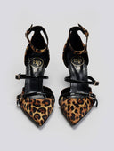 Γόβες μυτερές σατέν με print TFP - Leopard - thefashionproject.gr - TFP