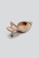 Γόβες μυτερές slingback από ψάθα - Μπεζ - thefashionproject.gr - Ideal shoes