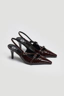 Γόβες μυτερές slingback λουστρίνι TFP - Burgundy - thefashionproject.gr - TFP