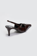 Γόβες μυτερές slingback λουστρίνι TFP - Burgundy - thefashionproject.gr - TFP