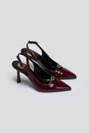 Γόβες μυτερές slingback λουστρίνι TFP - Burgundy - thefashionproject.gr - TFP