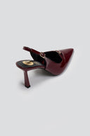 Γόβες μυτερές slingback λουστρίνι TFP - Burgundy - thefashionproject.gr - TFP