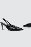 Γόβες μυτερές slingback λουστρίνι TFP - Μαύρο - thefashionproject.gr - TFP