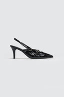 Γόβες μυτερές slingback λουστρίνι TFP - Μαύρο - thefashionproject.gr - TFP
