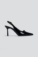 Γόβες μυτερές slingback λουστρίνι TFP - Μαύρο - thefashionproject.gr - TFP