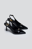 Γόβες μυτερές slingback λουστρίνι TFP - Μαύρο - thefashionproject.gr - TFP
