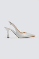 Γόβες μυτερές slingback TFP - Λευκό Πέρλα - thefashionproject.gr - TFP