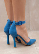 Γόβες μυτερές τζιν με μπαρέτα TFP - Μπλε jean - thefashionproject.gr - TFP