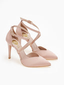 Γόβες σατέν με crossover λουράκια TFP - Nude - thefashionproject.gr - TFP