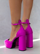Γόβες σατέν με φιάπα TFP - Magenta - thefashionproject.gr - TFP