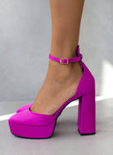 Γόβες σατέν με φιάπα TFP - Magenta - thefashionproject.gr - TFP