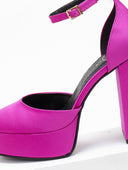 Γόβες σατέν με φιάπα TFP - Magenta - thefashionproject.gr - TFP