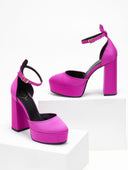 Γόβες σατέν με φιάπα TFP - Magenta - thefashionproject.gr - TFP