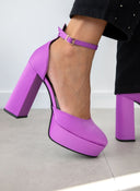Γόβες σατέν με φιάπα TFP - Μωβ ανοιχτό - thefashionproject.gr - TFP