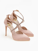Γόβες σατέν με στρας TFP - Nude - thefashionproject.gr - TFP