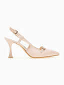 Γόβες σατέν μυτερές TFP - Nude - thefashionproject.gr - TFP