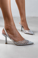 Γόβες slibgback με διαφάνεια ERYNN - Ασημί - thefashionproject.gr - ERYNN