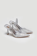 Γόβες slibgback με διαφάνεια ERYNN - Ασημί - thefashionproject.gr - ERYNN