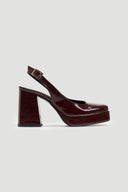 Γόβες Slingback λουστρίνι με ανοιχτή φτέρνα tfp - Burgundy - thefashionproject.gr - TFP