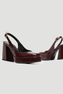 Γόβες Slingback λουστρίνι με ανοιχτή φτέρνα tfp - Burgundy - thefashionproject.gr - TFP