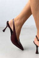Γόβες Slingback λουστρίνι Tfp - Burgundy - thefashionproject.gr - TFP