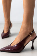 Γόβες Slingback λουστρίνι Tfp - Burgundy - thefashionproject.gr - TFP